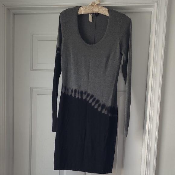 Sweater Dress Gray & Black By Fifteentwenty XS Made in USA - Picture 1 of 8